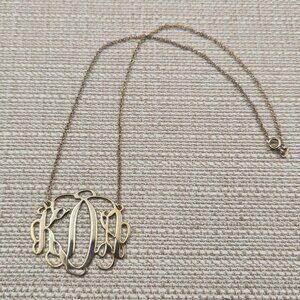 17.5 Inch Gold Over Sterling Silver KDS Initials Chain Necklace A6276